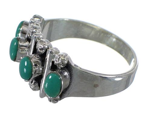 Sterling Silver Southwestern Turquoise Ring Size 8-1/2 RX60615